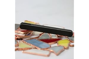 PIAOLGYI Stained Glass Hand Foiler 7/32" Stained Glass Copper Foiling Tool,Short Hand Foiler 7/32" Foil Crimper(Don't Include Glass)