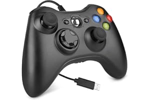 YCCTEAM Wired Controller for Xbox 360, 2.1m Dual Vibration USB Gamepad Controller for Xbox 360/360 Slim System and PC Win7/8/10