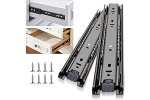 YENUO Full Extension Drawer Runners 250 300 350 400 450 500 550 600mm Ball Bearing Drawer Runners Slides Replacement Rails Track Guide Glides for Kitchen Bedroom Cabinets Heavy Duty 45kg 1 Pair