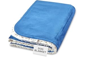 Isa & Ale Fluffy Dog Blanket - Waterproof Pet Blanket for Dogs & Cats, Sofa Protection Pet Throw Blanket, Machine Washable, Reversible, Soft & Warm Sherpa Fleece Bed Blanket | Royal (100 x 70 cm)