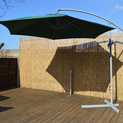 3m Hanging Lean Over Banana Outdoor Garden Cantilever Parasol in Green