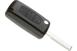 JONGO® – CE0523 | Boîtier de Clé avec Lame HU83 Compatible Peugeot Expert 3 & Citroën Jumpy 3 | Coque 3 Boutons de Remplacement sans Électronique