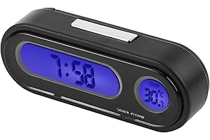 BOROCO 2 in 1 Car Vehicle Interior Mini Electronic Watch LED Digital Clock Thermometer Voltmeter