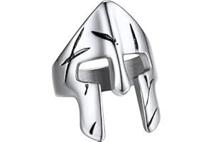 FaithHeart Bague Spartiate Acier Inoxydable/Or/Noir Chevalière Casque Guerrier Taille 54-72 Bague Biker Fantôme de Sparte Bijoux Gothique Vintage pour Homme Femme Ado Garçon (Boîte Cadeau)