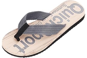 IQYU Scarpe da uomo chiusura moda primavera ed estate uomo infradito fondo piatto leggero antiscivolo venature del legno stile casual spiaggia flip flop matrimonio ospiti, grigio., 43 EU