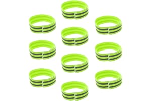 Eabdice 10 Pezzi Fascia Catarifrangente, Braccialetto Riflettente, Bande Catarifrangente di Alta visibilità, Adatto per Fare Jogging all'aperto, Andare in Bicicletta, Braccio, Caviglia, Polso(Verde)