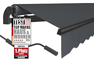 ‎EMPASA empasa manuelle Gelenkarmmarkise Markise 'Start' Sonnenmarkise Sonnenschutz Alu/Polyester komplett vormontiert, in verschiedenen Größen und Farben