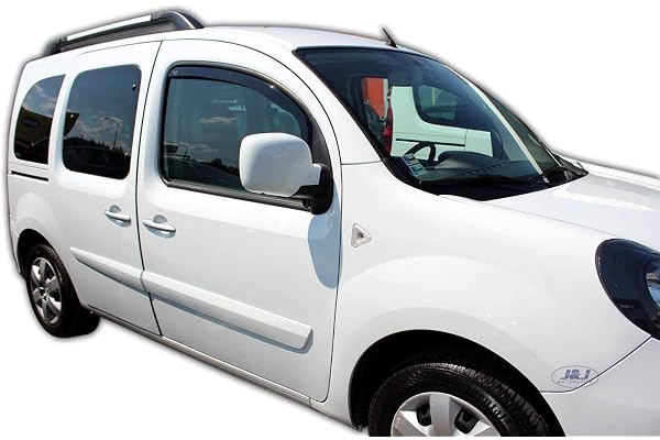 J&J AUTOMOTIVE | Heko Deflecteurs d'air Déflecteurs de Vent Compatible avec Kangoo 4-Porte 2008-2021, Ensemble 2 pi?Ces, Aérodynamique, Montage Facile