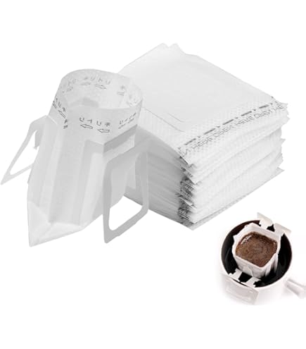 Lot De 100 Filtres à Café Portables En Papier De Type V Jetables A Suspendre Aux Oreilles~p120400088