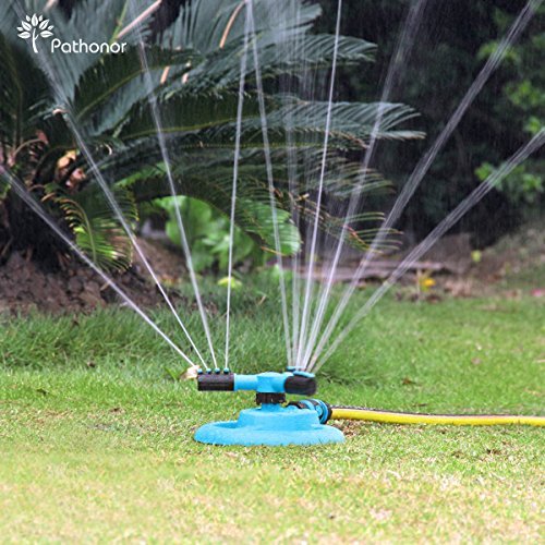 Rasen-Sprinkler-Bewässerung, Pathonor Garten Bewässerung 360 ° Ein langer Radius mit europäischem Standardadapter mit Sockel für Bewässerungsanlagen, Blumen und Gärten - 3
