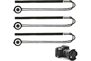 TINSHOW Objektivdeckel Halter mit Schnur, 3 Stück Objektivdeckel Leine Universal Sicherung mit Gummiband Verhindert Den Verlust des Lens Caps passend zu Sony, Nikon, Fuji, Tamron, Sigma, Olympus, Panasonic