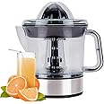AquaFalcon Electric juicer max juice yield | Citrus juicer + 2 cones 40W | Lemon, lime, orange, fresh fruit squeezer machine | Automatic lever press extractor | exprimidor de naranjas electrico