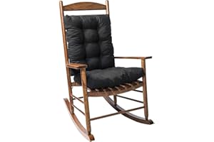 Easnea Rocking Chair Cushions Set, Rocking Chair Pads with Ties, Thicken Seat Pads Sun Lounger Cushion Pads Removable Chair Cushions Patio Chair Cushion Chaise Lounge Cushion (Black)