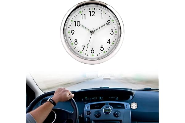 Montre à Quartz de Voiture, Horloge de Tableau de Bord Avec Aiguilles Lumineuses, Pour Évent et Tableau de Bord