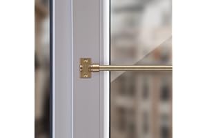 BESTLIVINGS Cafehausstange (Mattgold / 125-225cm), Gardinenstange 50 bis 225 cm Länge ausziehbar, in vielen Farben, für Bistrogardinen, leichte Vorhänge