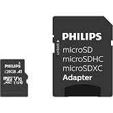 Philips Ultra Speed microSDXC Card 128 GB + SD adapt&ouml;r&uuml; UHS-I U1, okuma hızı 80 MB/sn'ye kadar, A1 hızlı uygulama performansı
