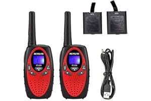 Retevis RT628 Walkie Talkie,Walkie Talkie Kinder Spielzeug Aufladbar mit Lithium Ion und USB Ladekabel,Funkgerät Kinder für Camping Geburtstagsgeschenk (1 Paar,Rot)