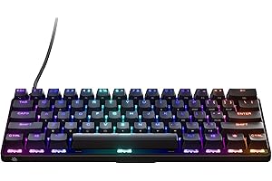 ‎STEELSERIES SteelSeries Apex 9 Mini - Mechanische Gaming-Tastatur - Optische Switches - 2-Punkt-Betätigung - Kompakter Esports Mini 60 % Formfaktor - Hotswap-fähige Switches - Amerikanisches (QWERTY) Layout