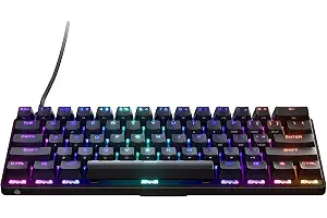 SteelSeries Apex 9 Mini - Teclado Mecánico de Gaming - Interruptores ópticos - Accionamiento de 2 puntos - Forma compacto Esports Mini 60 % - Interruptores intercambiables - Teclado americano (QWERTY)