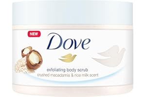 Dove Exfoliante Exfoliante de Ducha con Macadamia y Leche de Arroz 225 ml