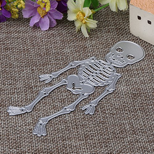 Demiawaking 1Pcs Schädel Schneiden Schablonen DIY Sammelalbum Dekor Papier Karten, Metall Buchzeichen , Metall Lesezeichen als Geschenk fuer Freunde - 2