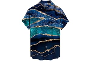 NQyIOS Tropical Shirts for Men Short Sleeve Button Down Aloha Tropical Beach Shirts for Men Funny Tropical Floral Casual Beach Shirts Gift Casual Hawaiian Print Shirt Athletic T Shirt Gym Tops