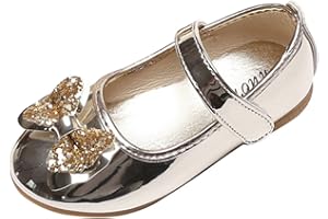 wealsex Ballerines Scratch Cuir Vernis Nœud Paillette Fille Chaussure Princesse Cérémonie Mariage Ecole Mary Janes