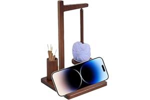 Djowyh Support pour pelotes de Fil à Tricoter - Dérouleur de Laine - Distributeur de pelotes de Fil au Crochet avec Support pour téléphone Portable - pour Les Amateurs de Tricot