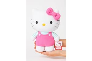 Simply Toys Official Hello Kitty Plush Doll 30cm | Soft Sanrio Licensed Stuffed Toy in Pink Overalls | Collectible Hello Kitty Plushie for Girls, Teens, Kids, Adults & Fans Idea & Room Decor