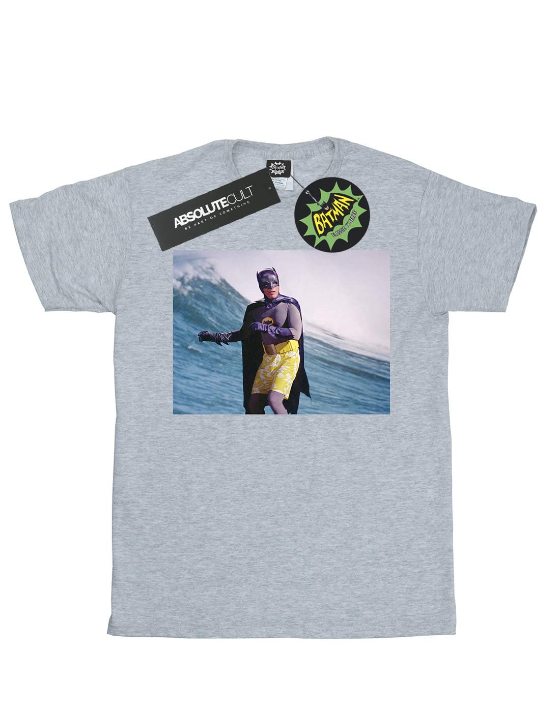 DC-Comics-Damen-Batman-TV-Series-Surfing-Still-Boyfriend-Fit-T-Shirt-Sport-Grau-X-Large