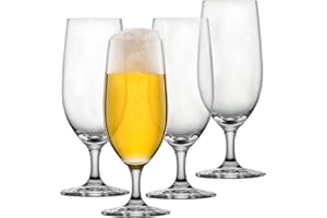SCHOTT ZWIESEL Verres à bière Beer Basic 0,3 l (set de 4), verres à bière classiques pour la bière blonde, verres en cristal Tritan résistant au lave-vaisselle, fabriqué en Allemagne (art. n° 123659)