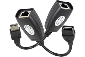 SHANFEILU Adaptateur d'extension USB vers RJ45 sur RJ45 Ethernet LAN répartiteur USB 2.0 sur câble Adaptateur Cat5/Cat5e/Cat6 jusqu'à 45,7m