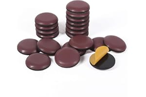 GINOYA Teflon Furniture Sliders, 20pcs 25mm Stick Furniture Glides for Easy Moving on Carpet Hardwood Tile (Coffee)