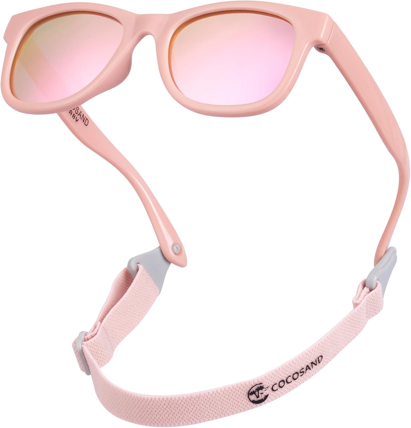 COCOSAND Baby Sunglasses with Strap Polarized Flexible Frame for Toddler Infant Girls Boys Age 0-24 Months