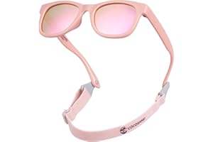 COCOSAND Baby Sunglasses with Strap Polarized Flexible Frame for Toddler Infant Girls Boys Age 0-24 Months