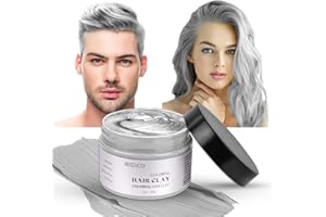 LOPHE Cera Temporal para Teñir el Cabello, 100g Cera del color del pelo, Temporal Tinte para Cabello barros naturales para teñir el pelo para teñir el cabello en color Cosplay partido, Gris