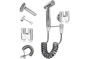 ALLILUYAA Bidet Handbrause für Toilette, Ducha Higienica para WC, Grifo Bidet para WC 1,5 Meter, Válvulas de Latón Cromado, Bidet para Inodoro para la limpieza íntima Limpieza del Baño