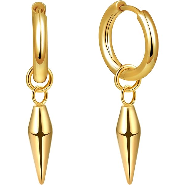 Yumilok Creolen Ohrringe Edelstahl - Dreieck Design Silber Unisex