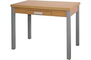 MOMMA HOME - Tavolo da Cucina Allungabile - Modello Silanta - Rovere - Dimensioni 100/160 x 60 x 76 cm - Materiale in Legno Laminato MDF e Struttura in Metallo