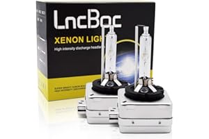 LncBoc D1S HID Xénon 35W 6000K Ampoule de Remplacement Kit Cool Blanc 3200LM 12V Lampe de Conversion de Phare de Voiture lot de 2