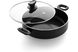 GreenPan Torino Sauteuse avec Couvercle de 28 cm/4,2 Litre Antiadhésive en Céramique Sain, Sans PFAS, Compatible avec l'Induction, Résistante au Lave-vaisselle, Va au four jusqu'à 160°C, Noir