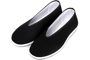 YunPeng Chinese Traditional Old Beijing Shoes Unisex Martial Art Kung Fu Tai Chi Rubber Sole Shoes Black