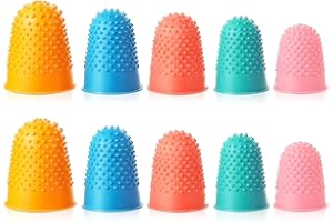 AMYXIYUAN Fingerspitzen-Pads aus Gummi, weich, bunt, wiederverwendbar, Fingerschutz, Kappen, Büro, Gummi-Fingerhüte für Geld, Zählen, Schreiben, Sortieren, Aufgaben, 10 Stück