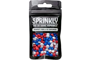 SIMPLY TOPPS Coloured Milk Chocolate Beans - 30g or 100g - Cake, Cupcake & Cookie Decoration Sprinkles (Red, White & Blue, 30g)