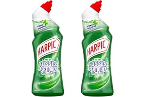 HARPIC Lot de 2 Gels WC Fosses Septiques Menthe - 750 ml