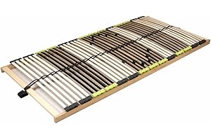 DaMi Lattenrost Relax 100 x 200 cm – 7 Zonen Lattenrahmen aus Buche mit 6-Fach Härteverstellung – Starr
