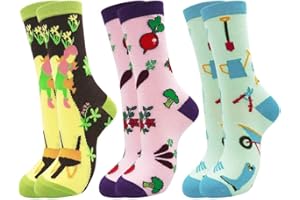 Belloxis Gardening Gifts for Women Funky Socks Fun Socks Calf Socks Cotton Dress Socks