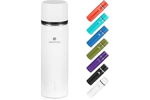 SANTECO Termo de Vacío de Doble Pared 1 litro/500ml, Botella de Agua Acero Inoxidable sin BPA, Botella Termica conserva líquidos fríos y calientes, para Niños, Colegio, Oficina, Trekking