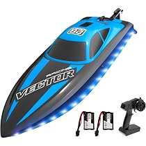 Bateau Télécommandé Herenear 2.4GHz - 2 Pièces Avec LEDs, Alarme Batterie - Pour Piscine Et Lacs