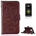 Produktbild CaseHome Compatible for LG G5 Hülle Geprägter Henna Blume Muster Buch-Stil Folio Magnetic Schließung Portemonnaie Stilvolle Gummi fit Stehen PU Leder Flip Stoßfest Etui-Braun